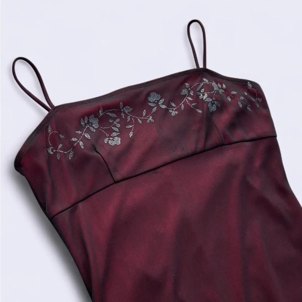 Candy Rocket y2k goth red & black mesh spaghetti strap dress w floral details - Picture 1 of 4